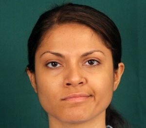 close up of contempt face on a lady