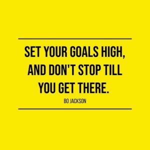 A quote about business success and setting goals. 
